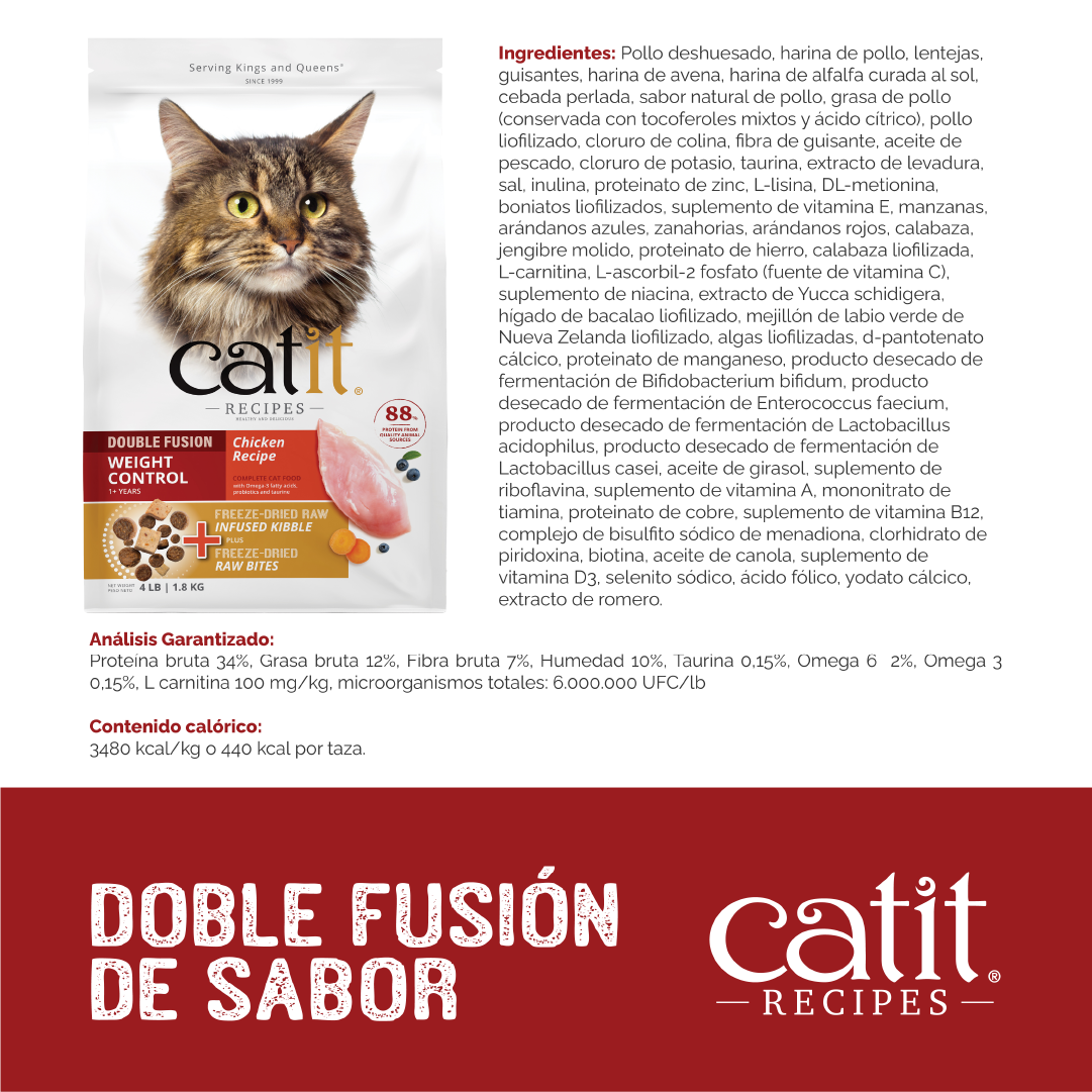 CATIT RECIPES CONTROL DE PESO 1.8 KG FECHA CORTA 01.06.2026