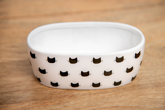 Parklife Designs Plato Para Gatos White Monty Oval